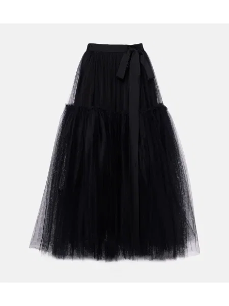 Fustă midi Erdem din tul până la genunchi negru