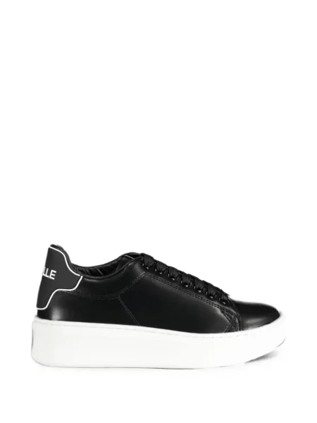 Sneakerși Gaëlle Paris cu șireturi cu platformă din dantelă negru