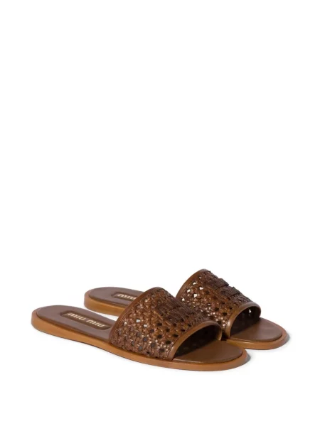 Sandale Miu Miu din piele maro