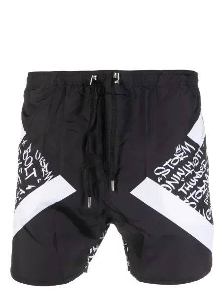 Slip de baie Neil Barrett cu imagine negru