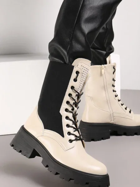 Botine Worker cu teaca elastica Lasile bej
