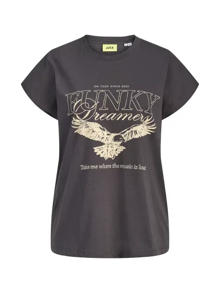 JJXX Tricou JXASTRID șampanie / închis gri