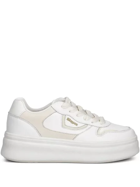 Sneakerși Blauer din piele alb