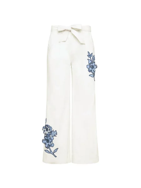 Pantaloni Cinq A Sept cu model floral alb