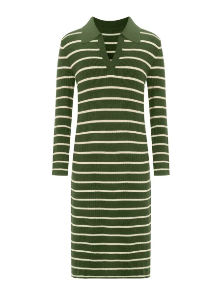 Imily Bela Rochie tricotat ecru verde