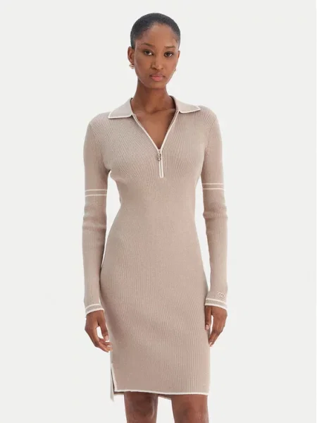 Liu Jo Sport Pletena obleka bež
