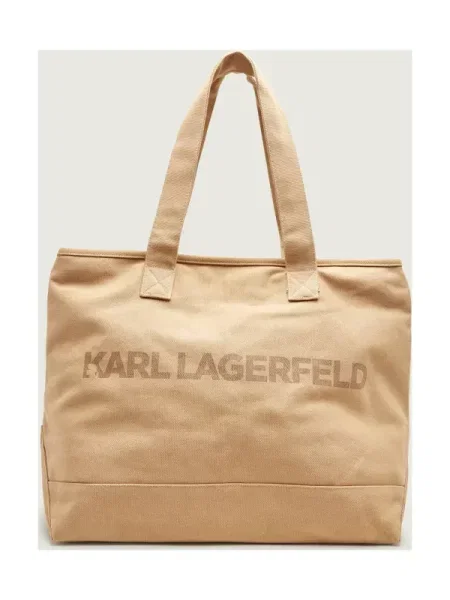 Karl Lagerfeld Shopper táska Extra große Tote Bag mit Logo bézs