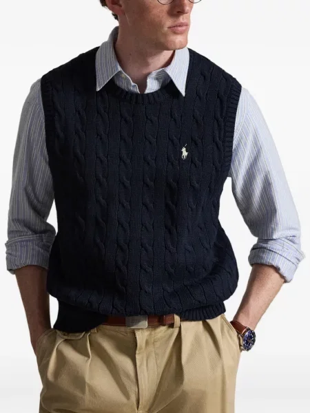 Mănuși Polo Ralph Lauren din piele de căprioară cu șireturi cu vârf închis albastru