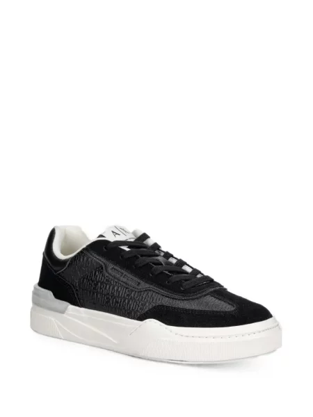 Sneakerși Armani Exchange cu autograf negru