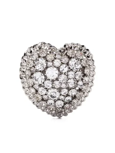 Cercei Alessandra Rich cu motiv cu inimi argintiu