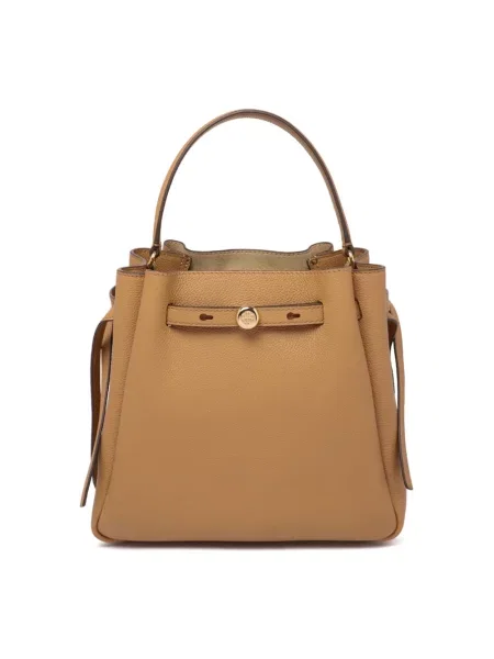Kapelusz Tory Burch skórzany beżowy