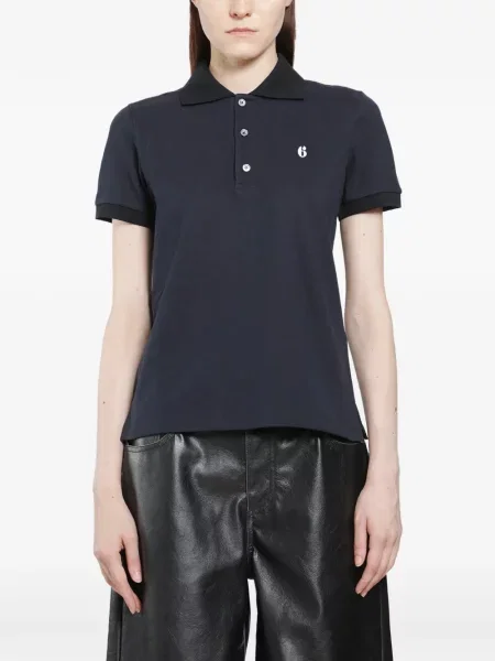 Scurt tricou polo Mm6 Maison Margiela cu imagine negru