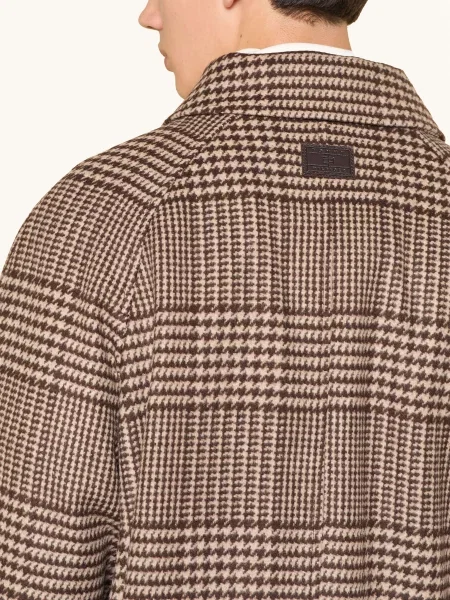 Tommy Hilfiger płaszcz z dodatkiem wełny brązowy