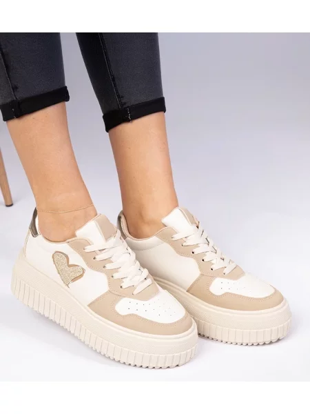 Sneakerși D/ceo cu motiv cu inimi maro