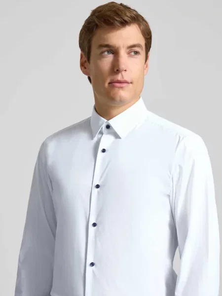 Koszula biznesowa o kroju slim fit z bardzo długim rękawem model ‘HANK’ Boss biała
