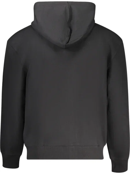 Geacă de blugi Guess Jeans cu glugă clasică negru