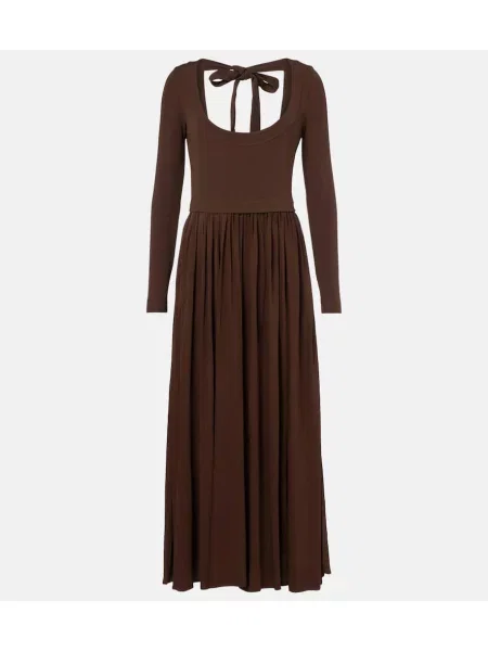 Rochie maxi Polo Ralph Lauren tricotate de costum maro