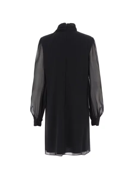 Rochie mini Valentino Garavani de mătase drapată negru
