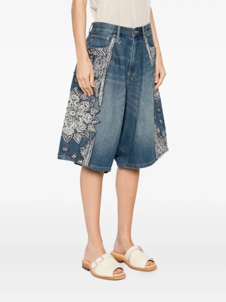 Pantaloni scurți R13 cu aplicații albastru