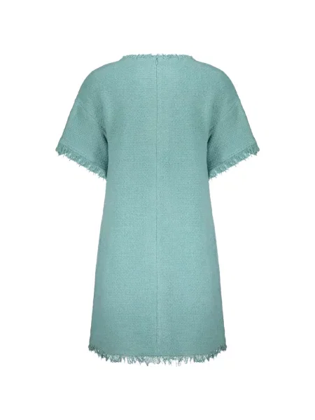 Bouclé rochie Alberta Ferretti cu franjuri verde