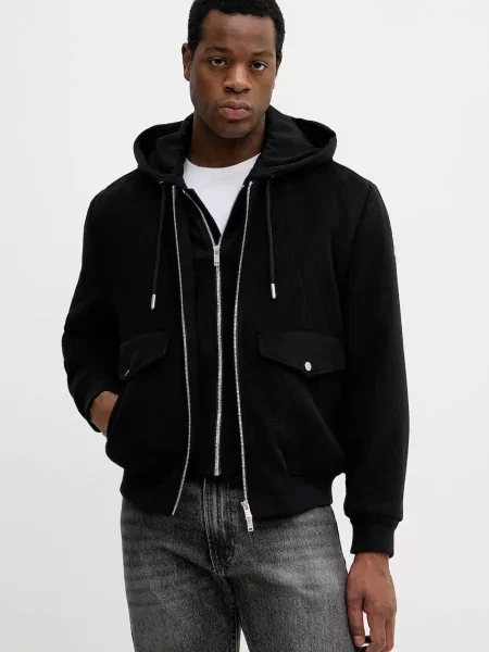 MOOSE KNUCKLES dzseki gyapjúkeverékből ELINGTON átmeneti oversize fekete