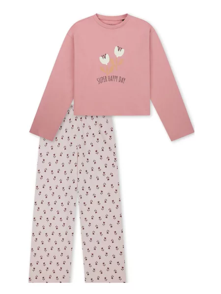 SCHIESSER Pyžamo Nightwear světle / starorůžová šedá