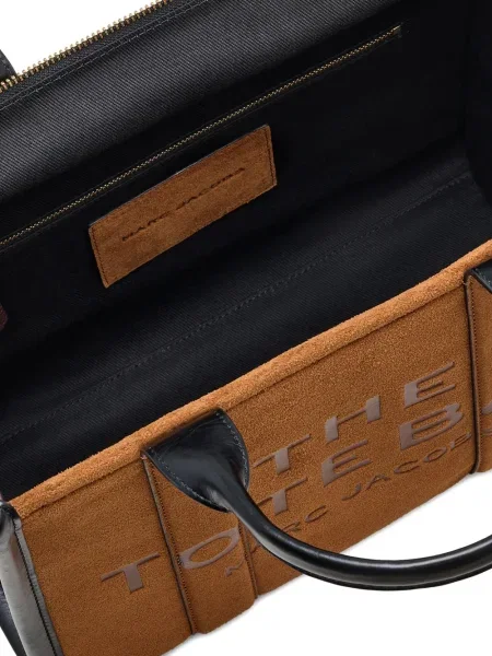 Geantă Marc Jacobs din piele de căprioară maro