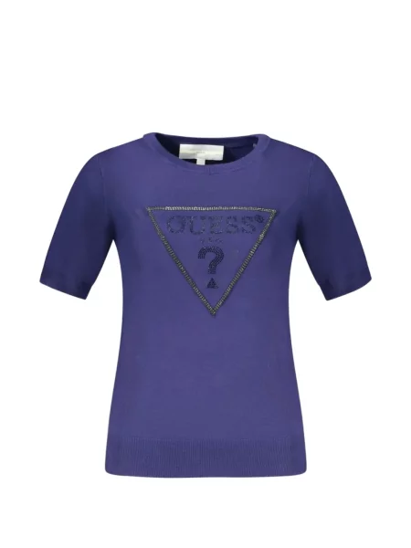 Pulover Guess cu decolteu rotund violet