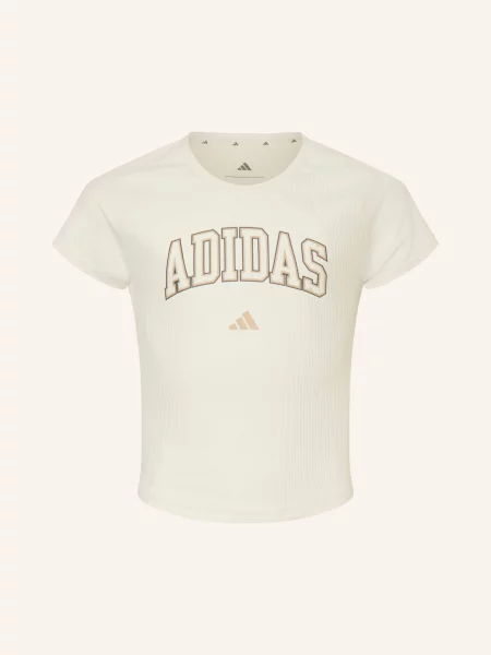 Adidas Tričko Sport Seasonals Collegiate Typography krémová / tmavě hnědá béžová