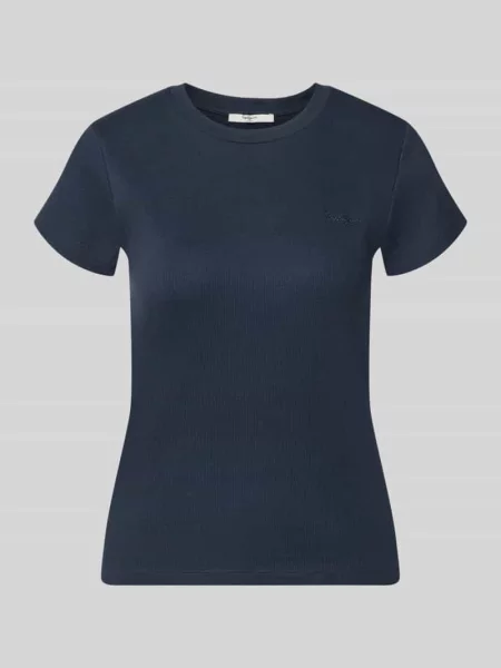 Męski t-shirt o kroju regular fit z mieszanki bawełny model MERIDA' Pepe Jeans granatowa