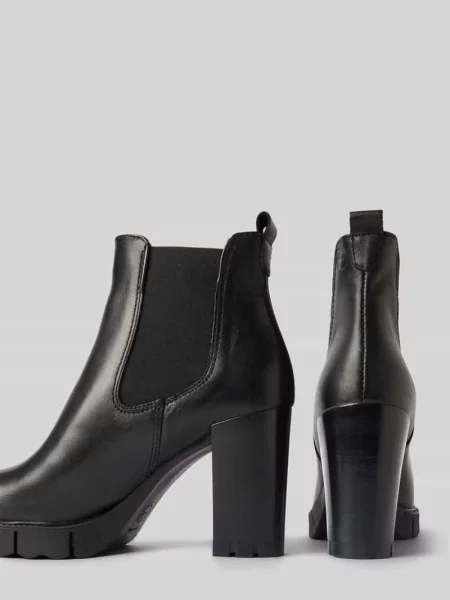 Buty chelsea z mieszanki skóry czarne