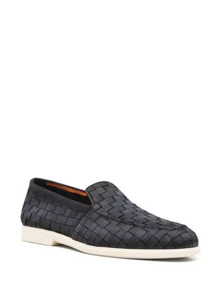 Pantofi loafer Santoni din piele albastru