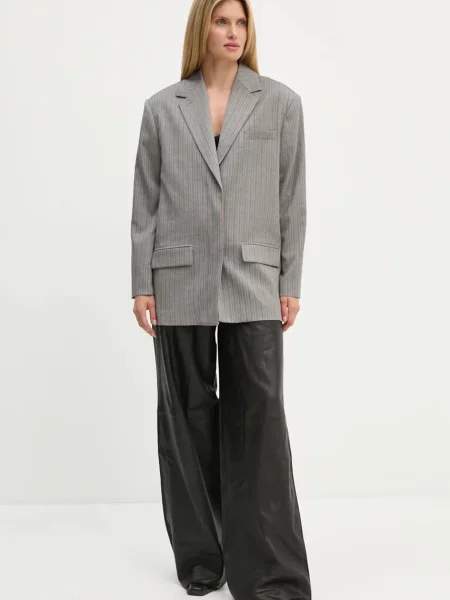 Піджак Remain Herringbone Blazer oversize візерунок сірий