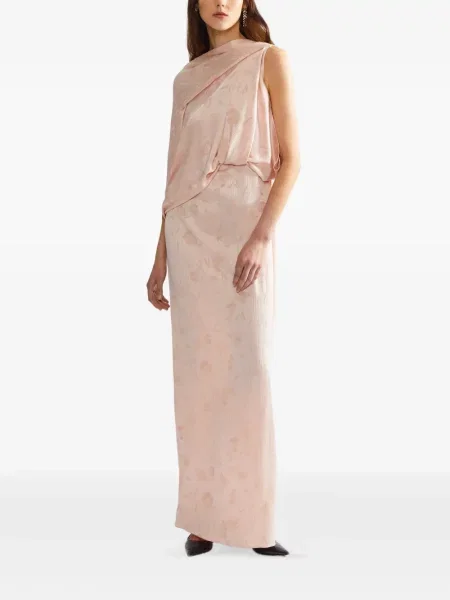Rochie maxi Erdem din jacard drapată roz