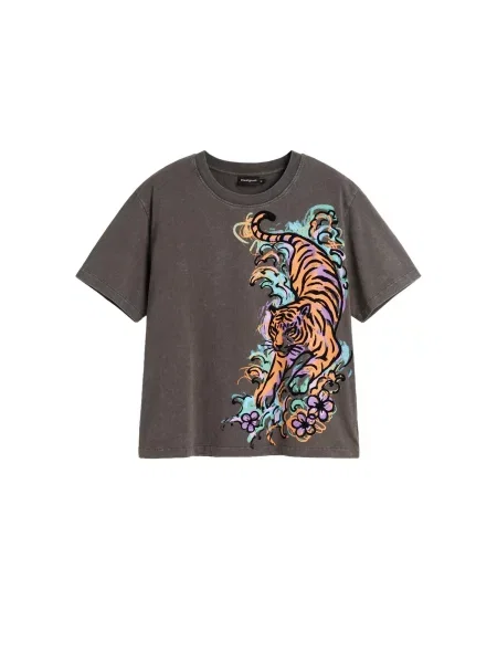 Desigual Tricou Tiger' negru