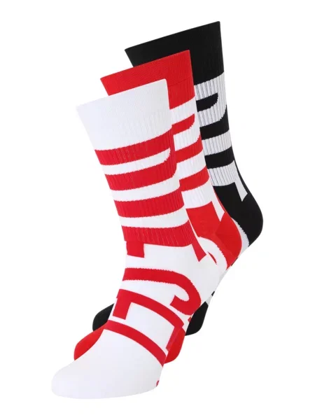 DIESEL Nogavice RAY ognjeno rdeča / črna bela