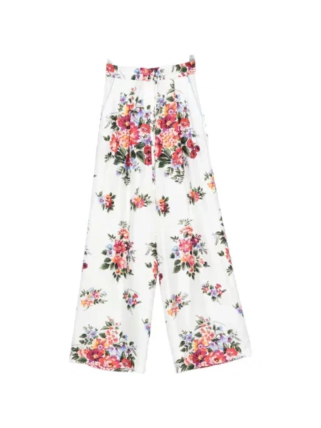 Pantaloni Dolce & Gabbana cu model floral cu imagine alb