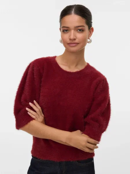 VERO MODA Pulóver VMALINA rozsdabarna
