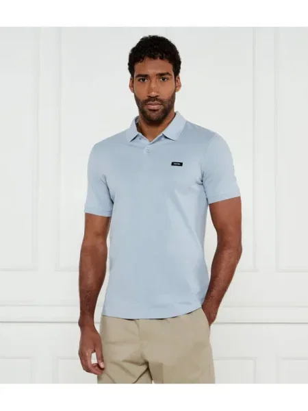 Tricou polo Calvin Klein stretch albastru