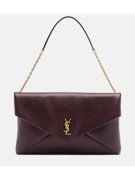 Geanta de piele Saint Laurent din piele bordo