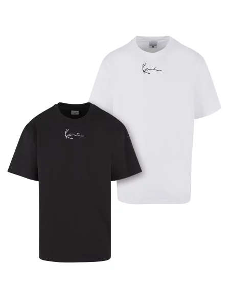 Karl Kani Tricou gri metalic alb