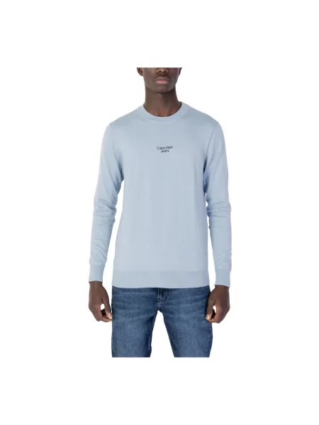 Sweter Calvin Klein Jeans z długim rękawem niebieski