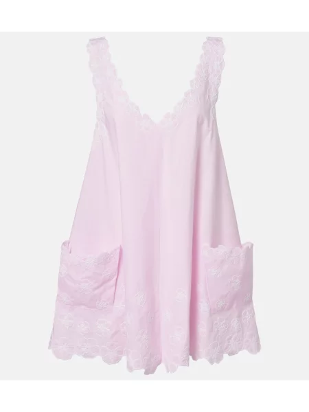 Rochie Juliet Dunn cu broderie din poplin roz