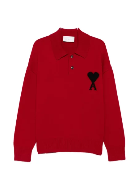 Tricou polo Ami Paris roșu