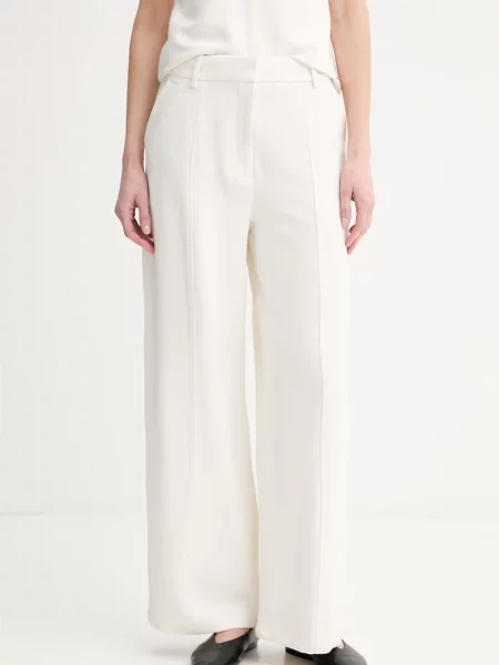 Calvin Klein hlače za žene s viskozom bež