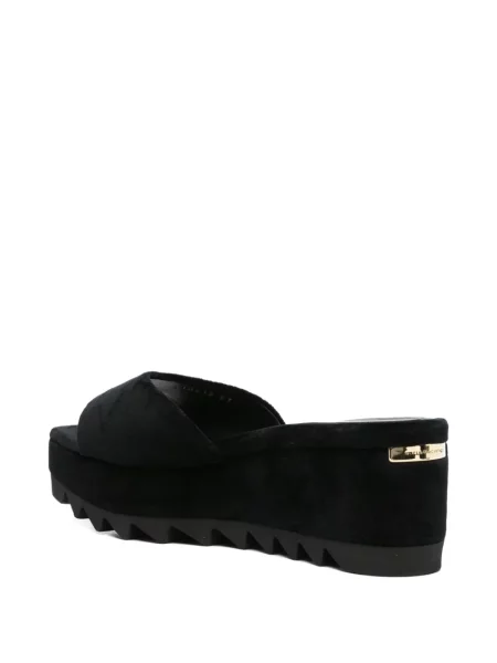 Sandale Stella Mccartney de catifea cu platformă negru