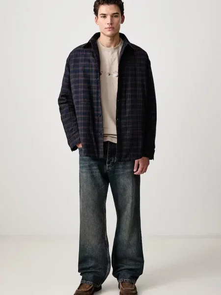 Off-White Lbl Check Flannel geacă tip cămașă din pentru bărbați alb