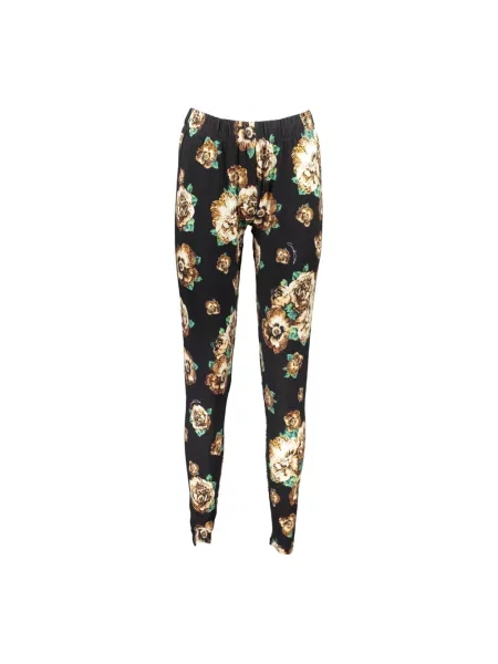 Legginsy Cavalli Class z nadrukiem czarne