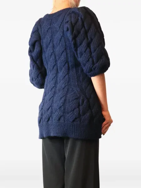 Scurt pulover Simone Rocha tricotate albastru