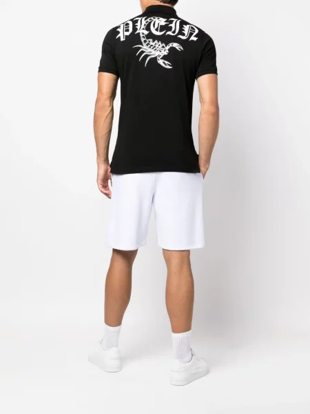 Raštuota polo marškinėliai Philipp Plein juoda